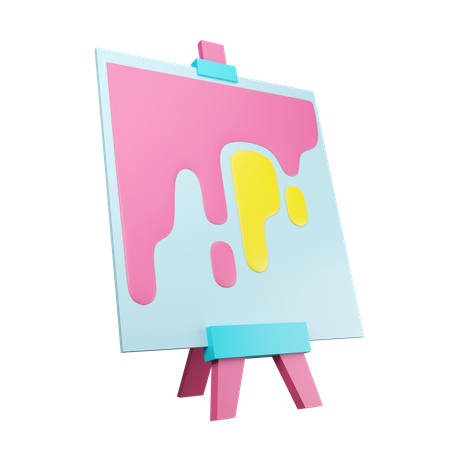 Canvas And Easel 3D Illustration