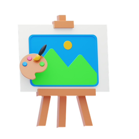 Canvas Painting  3D Icon