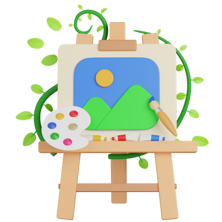 Canvas Painting  3D Icon