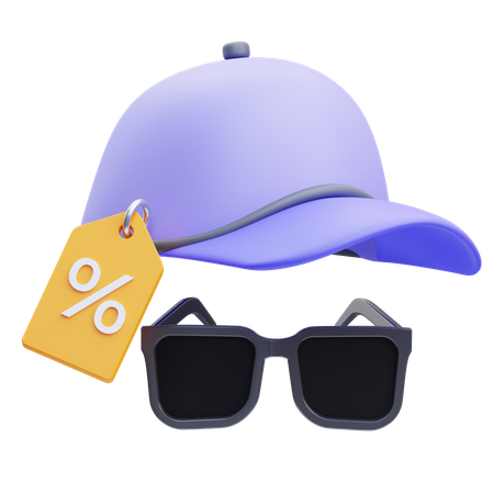 Cap and Sunglasses  3D Icon