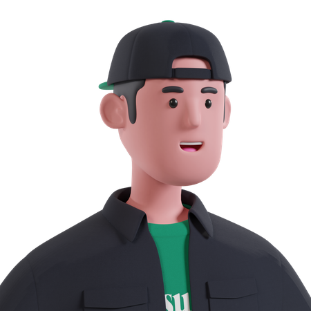 Cap Boy  3D Icon