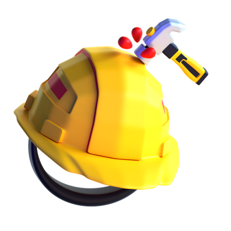 Capacete com martelo  3D Icon