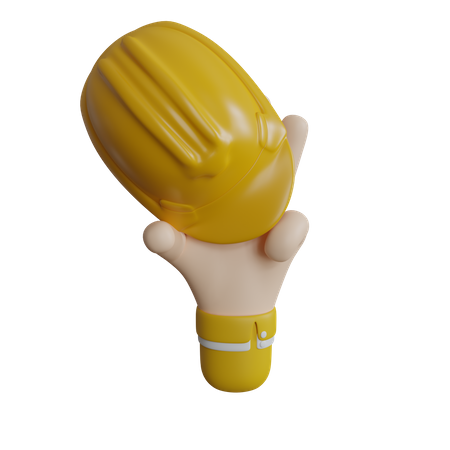 Capacete de construção na mão  3D Icon