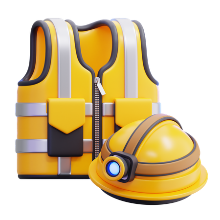 Capacete e colete  3D Icon