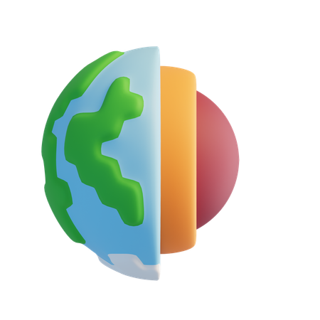 Capas de tierra  3D Icon
