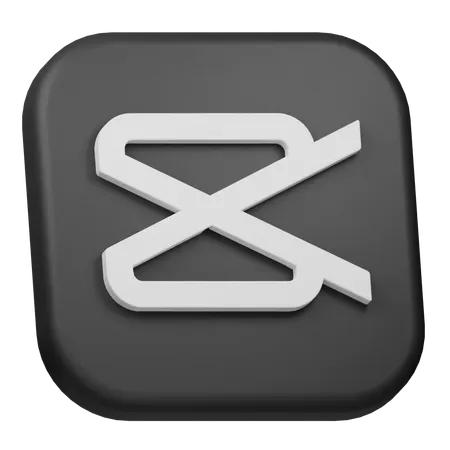 Capcut Black  3D Icon