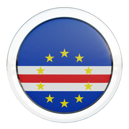 Cape Verde Flag Glass  3D Icon