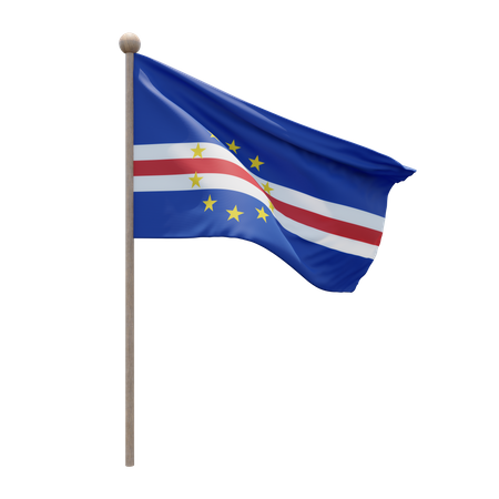 Cape Verde Flagpole  3D Flag