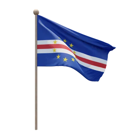 Cape Verde Flagpole  3D Illustration