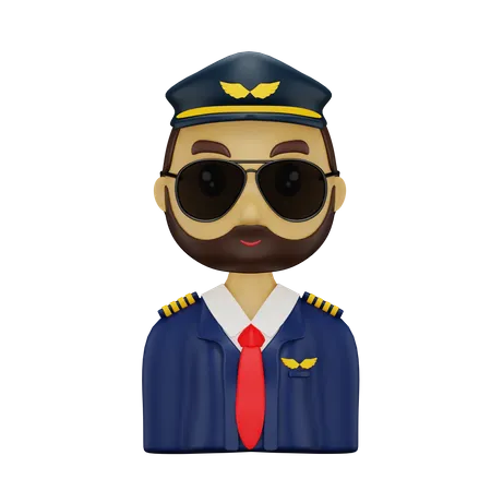 Capitaine pilote  3D Icon