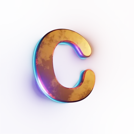 Capital 'C' letter effect text  3D Icon