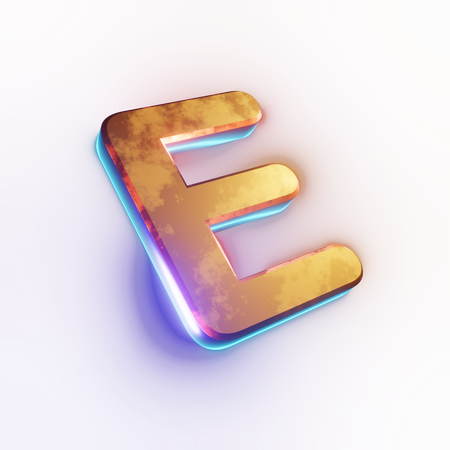Capital 'E' letter effect text  3D Icon