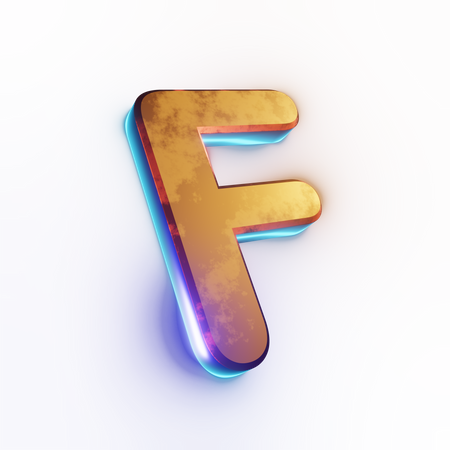 Capital 'F' letter effect text  3D Icon