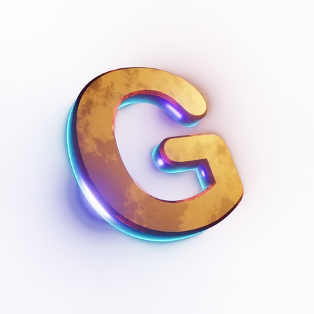 Capital 'G' letter effect text  3D Icon
