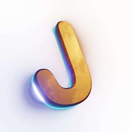 Capital 'J' letter effect text  3D Icon