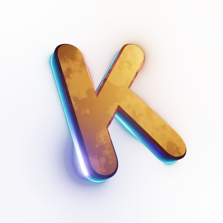 Capital 'K' letter effect text  3D Icon