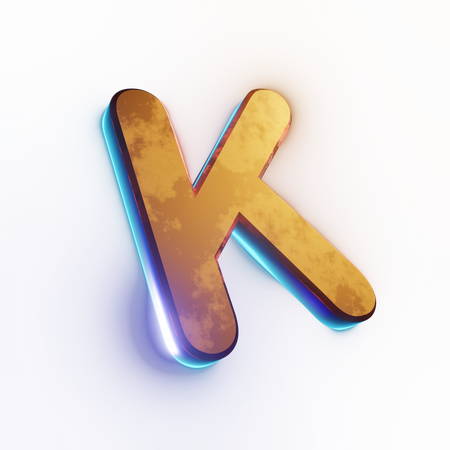 Capital 'K' letter effect text  3D Icon