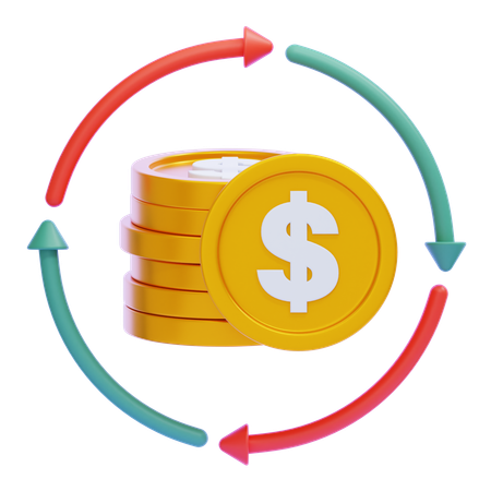 자본 유출  3D Icon