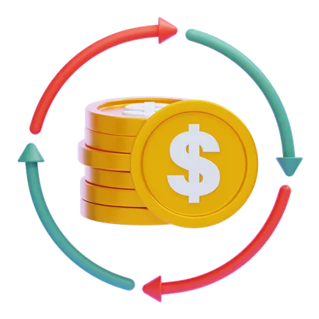 자본 유출  3D Icon