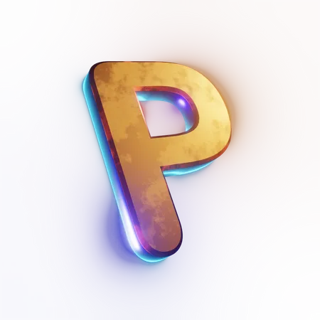 Capital 'P' letter effect text  3D Icon