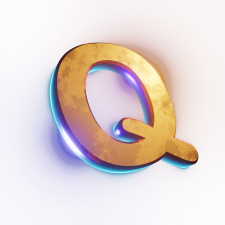 Capital 'Q' letter effect text  3D Icon