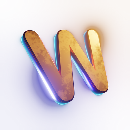 Capital 'W' letter effect text  3D Icon