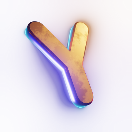 Capital 'Y' letter effect text  3D Icon