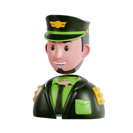 Capitán del ejército  3D Icon