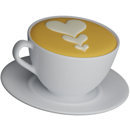 Cappuccino Coffee  3D Icon