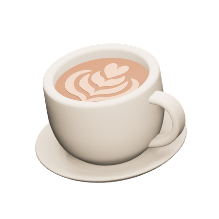 Cappuccino Coffee  3D Icon