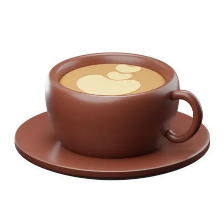 Cappuccino Coffee  3D Illustration