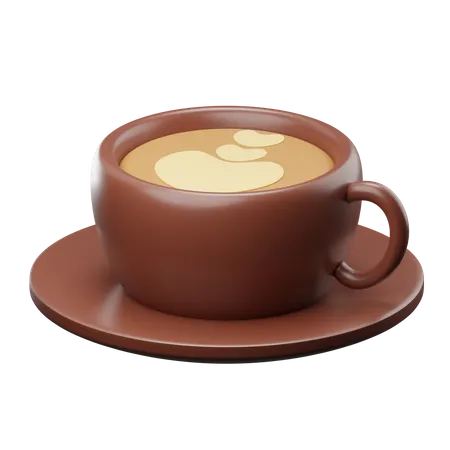 Cappuccino Coffee 3D Illustration