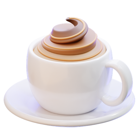Cappuccino With Cream  3D Icon