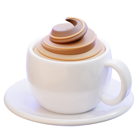 Cappuccino With Cream  3D Icon