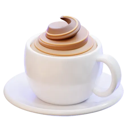Cappuccino With Cream  3D Icon