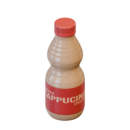 병에 담긴 카푸치노 커피  3D Icon