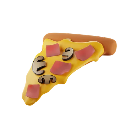 3 D Rendering Of A Pizza Capricciosa Slice 3D Icon