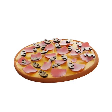 3 D Rendering Of A Pizza Capricciosa 3D Icon