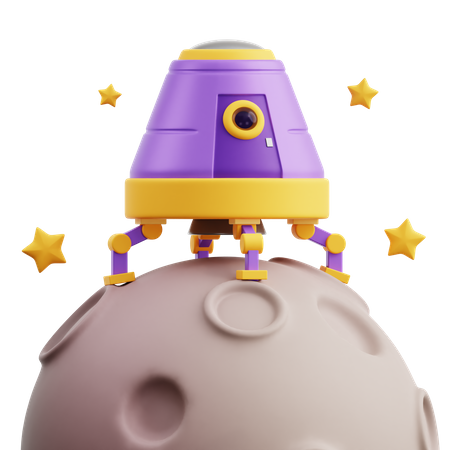 Cápsula espacial aterrizó en la luna  3D Icon