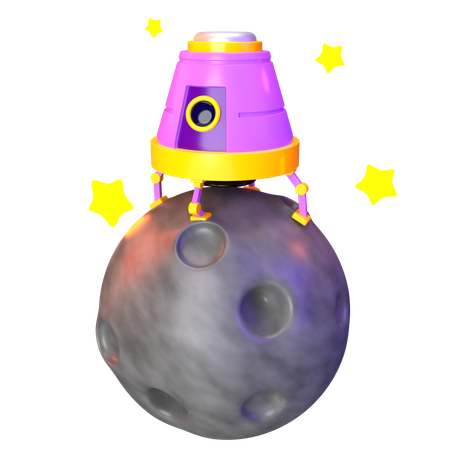 Cápsula espacial na lua  3D Icon