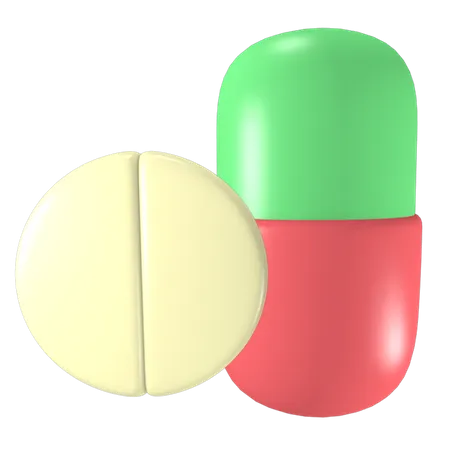 Pastillas capsulas  3D Illustration