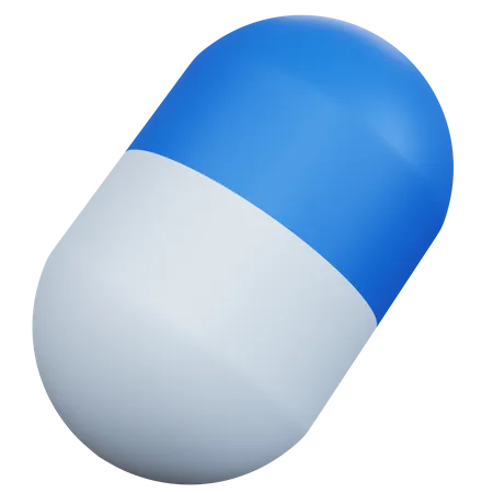 3 D Rendering Blue Capsule Medicine Isolated 3D Icon