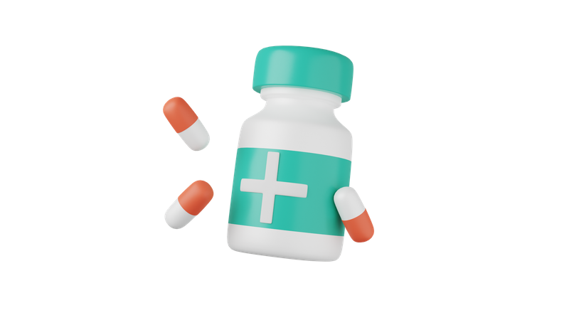 Capsule Bottle  3D Icon