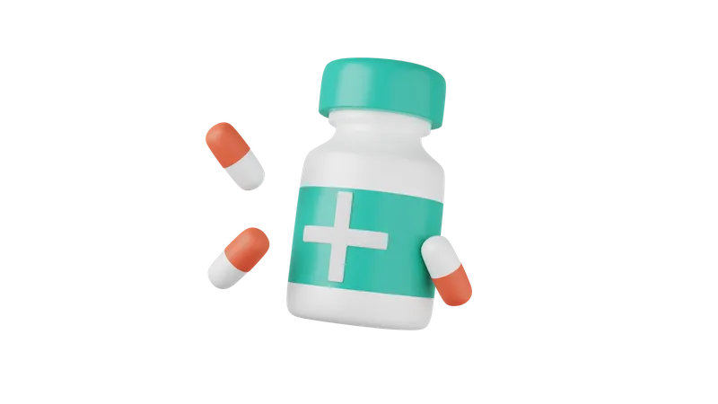 Capsule Bottle  3D Icon