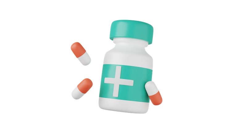 Capsule Bottle 3D Icon