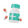3d capsule bottle illustration