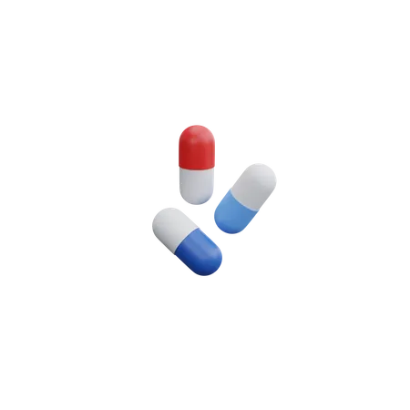 Medicine Capsules 3 D Render Icon 3D Icon