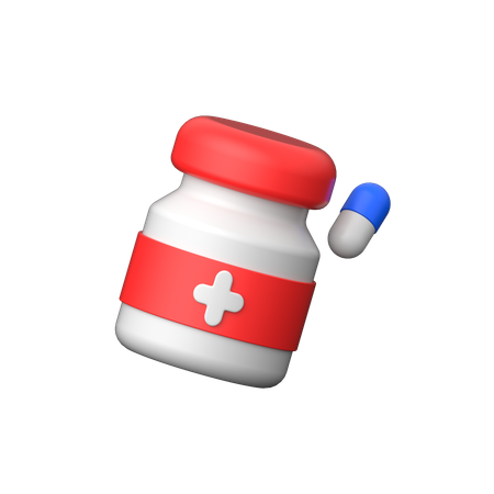 Capsules Bottle  3D Icon