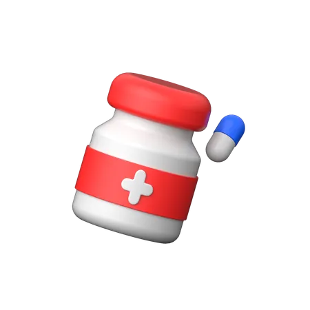 Capsules Bottle  3D Icon