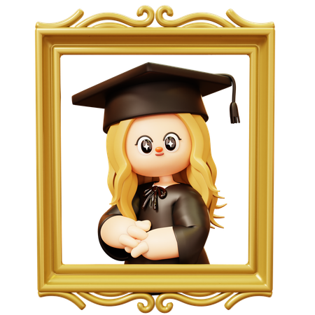 Capturing photo of graduation degree  3D Icon